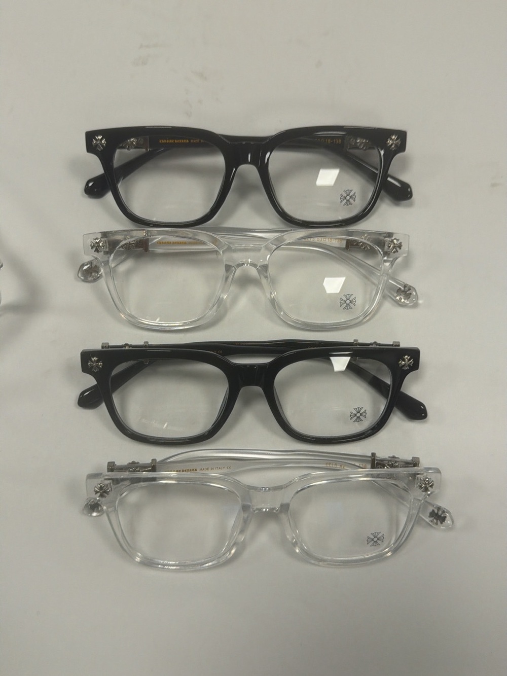 Chrome Hearts Kids Sunglasses in Black and Clear Frames
